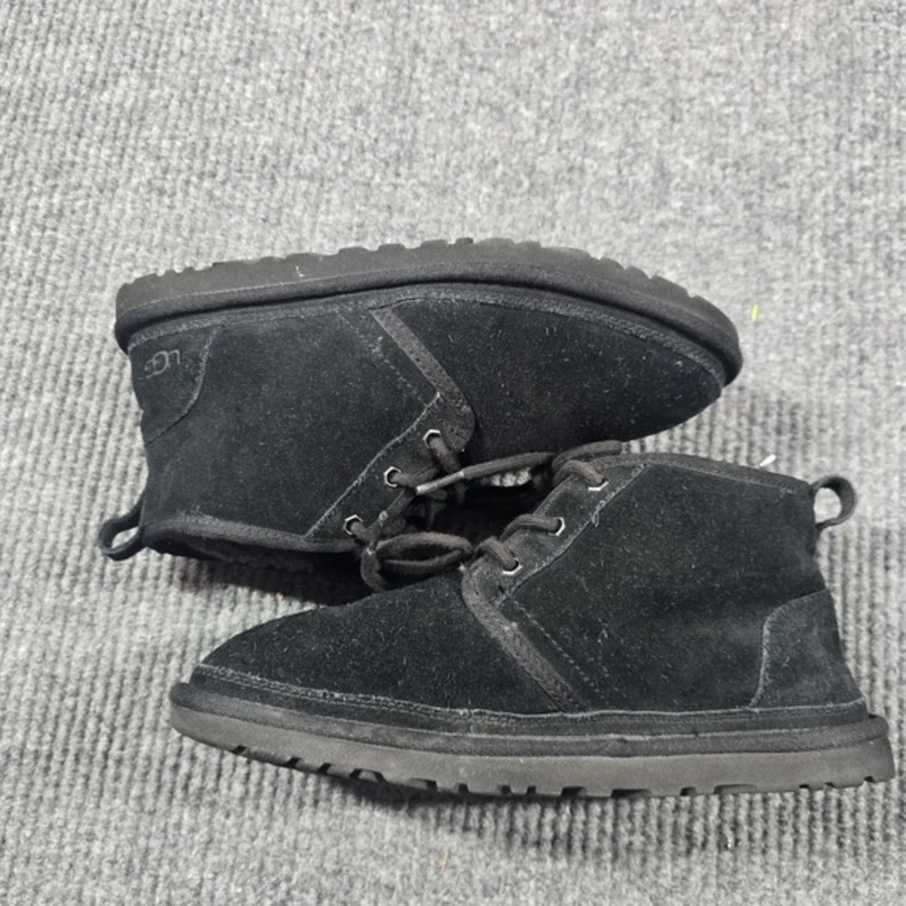 UGG Boots Mens Size 8‎ Black Suede Neumel Chukka Lined Wool 3236